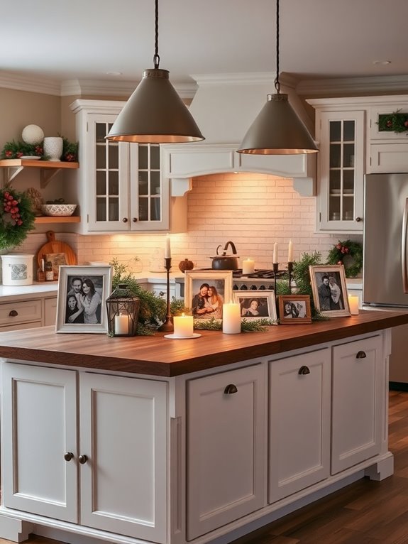 cozy family photo display