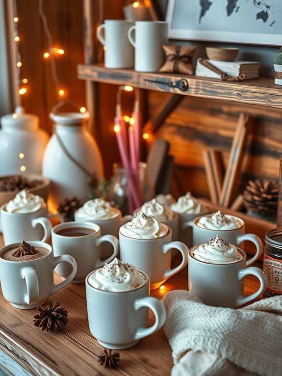 cozy hot cocoa setup