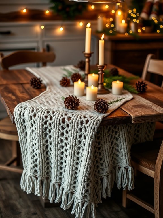 cozy knit tablecloth warmth