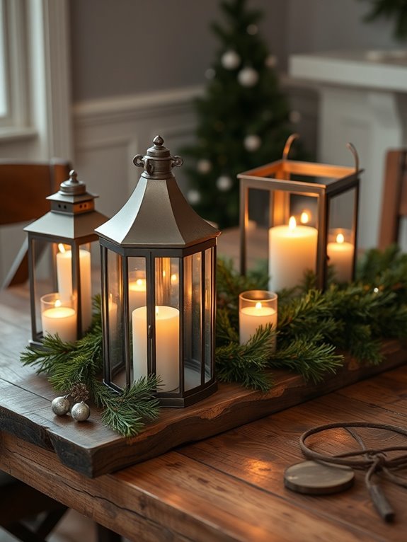 cozy lantern centerpiece arrangement