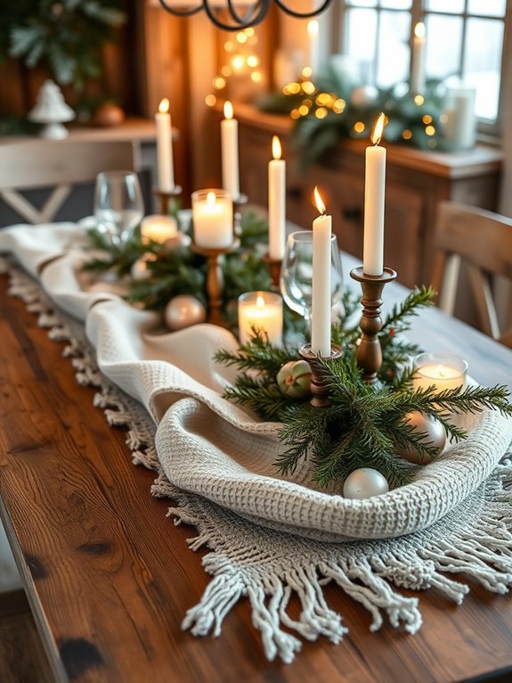 cozy layered table runner