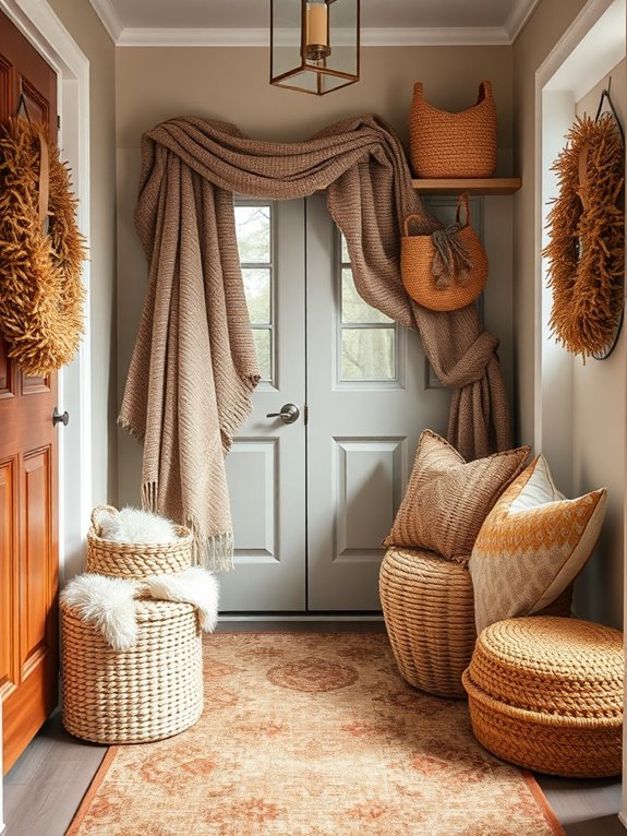 cozy layered textiles for warmth
