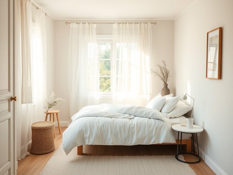 cozy light colored bedroom retreat