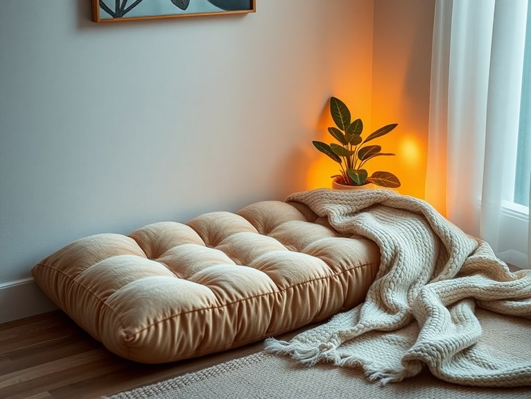 cozy meditation corner setup