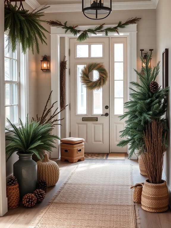 cozy nature inspired entryway accents