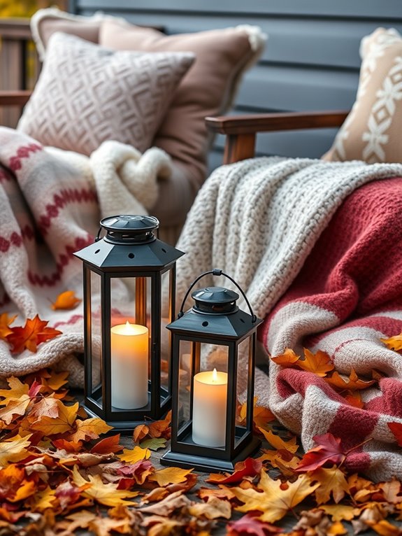 cozy outdoor lantern setup
