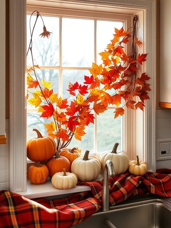 cozy pumpkin window accents