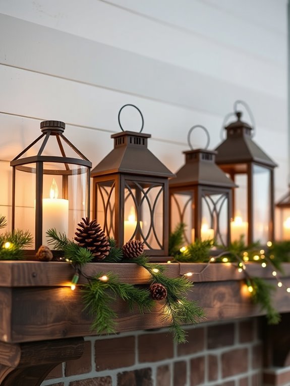 cozy rustic lantern winter decor