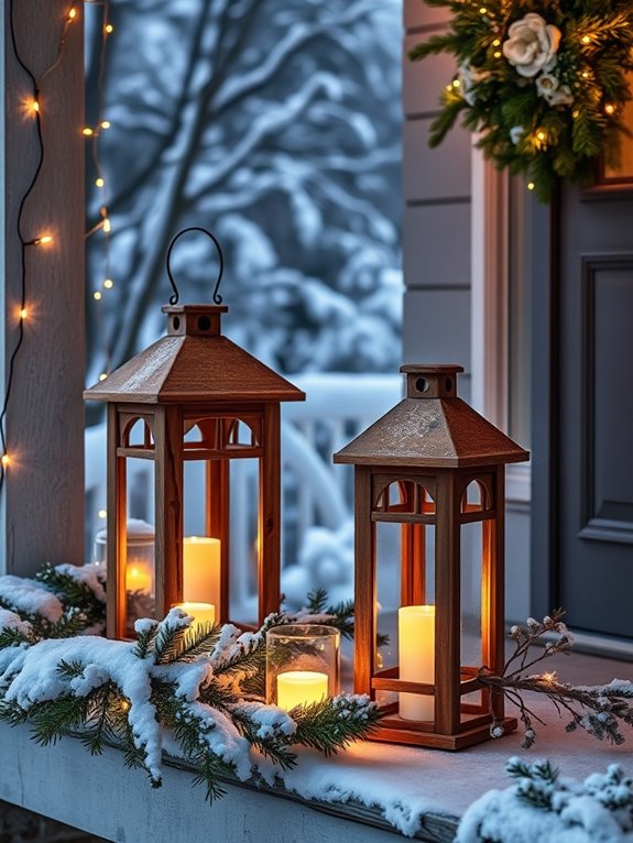 cozy rustic wooden lanterns
