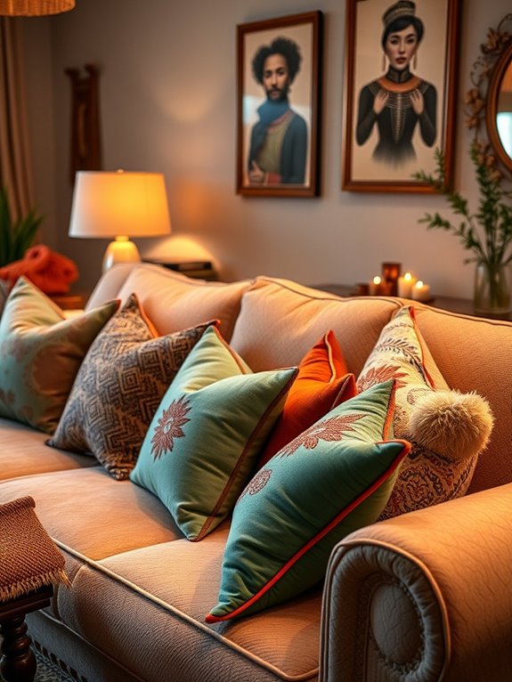 cozy throw pillow accents