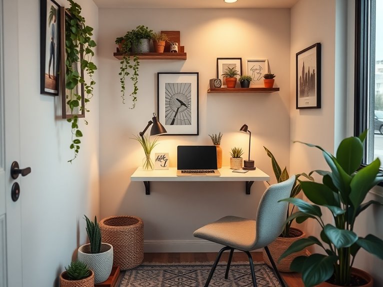 cozy wall mounted desk office