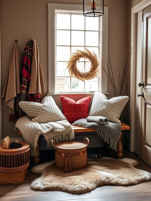 cozy warmth with textiles