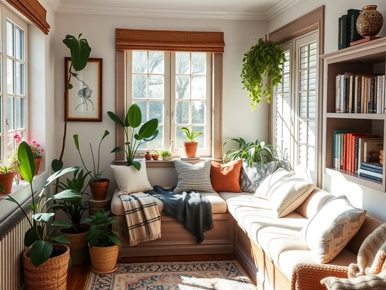 cozy window seat storage
