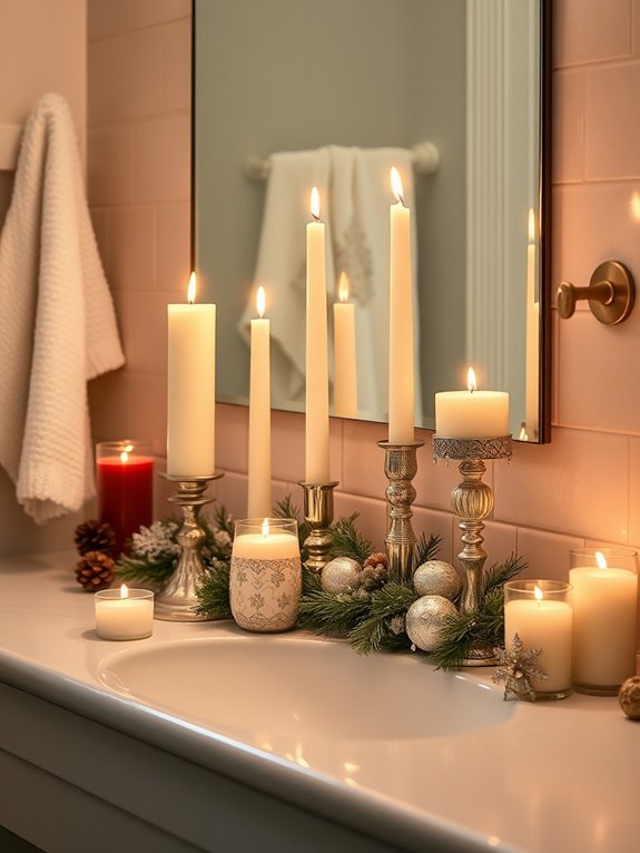 cozy winter candle setup