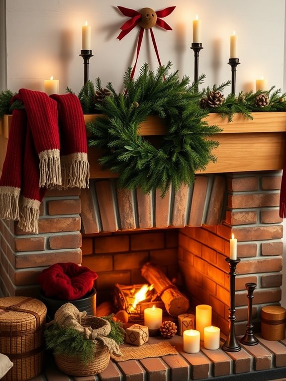 cozy winter chimney decorations