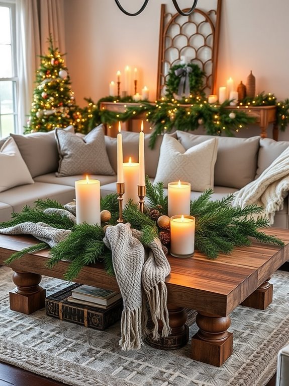 cozy winter coffee table decor
