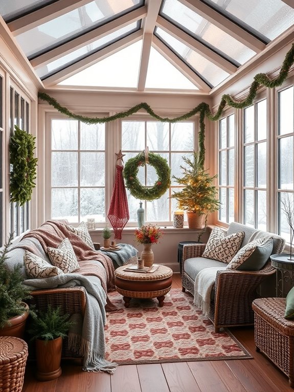cozy winter sunroom decor