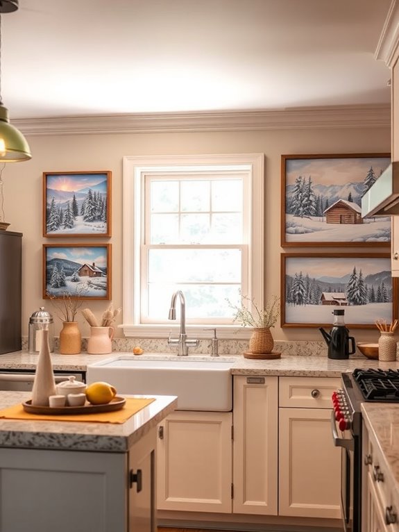 cozy winter themed kitchen decor
