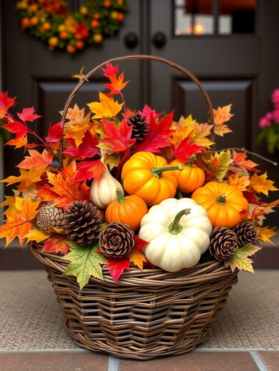 decorative fall basket arrangement