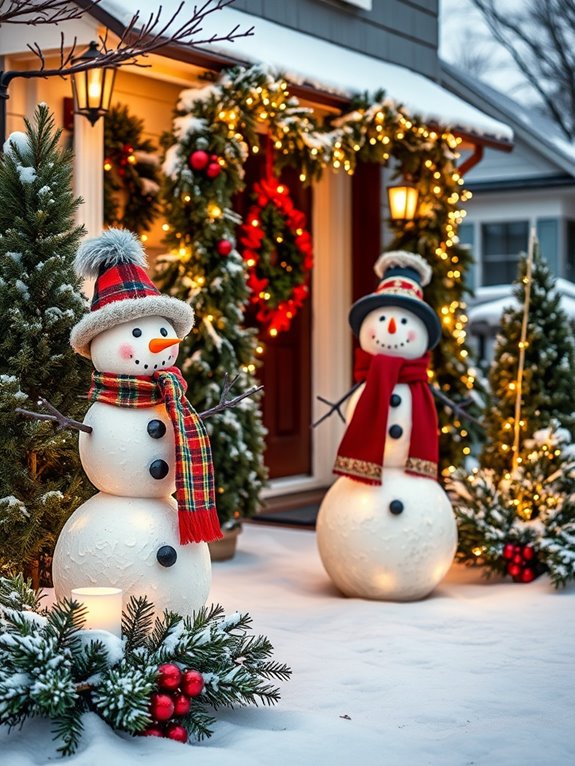 decorative snowmen enhance winter