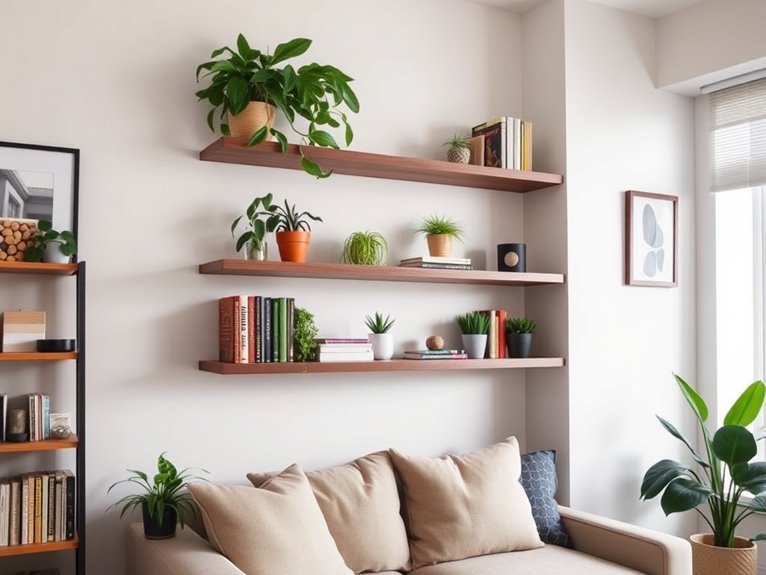 diy stylish floating shelves