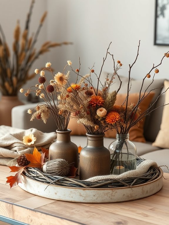 dried flowers and branches