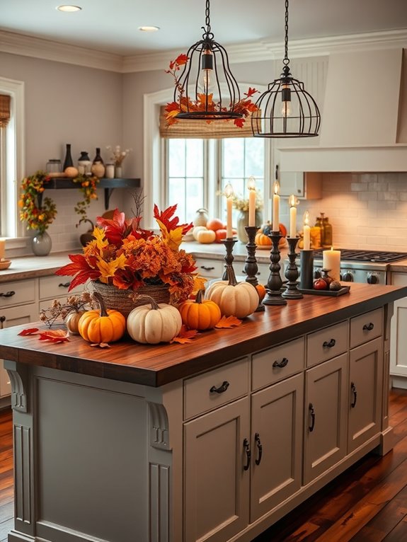 fall kitchen island decor