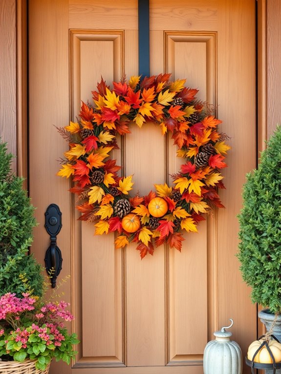 fall themed door wreath creation