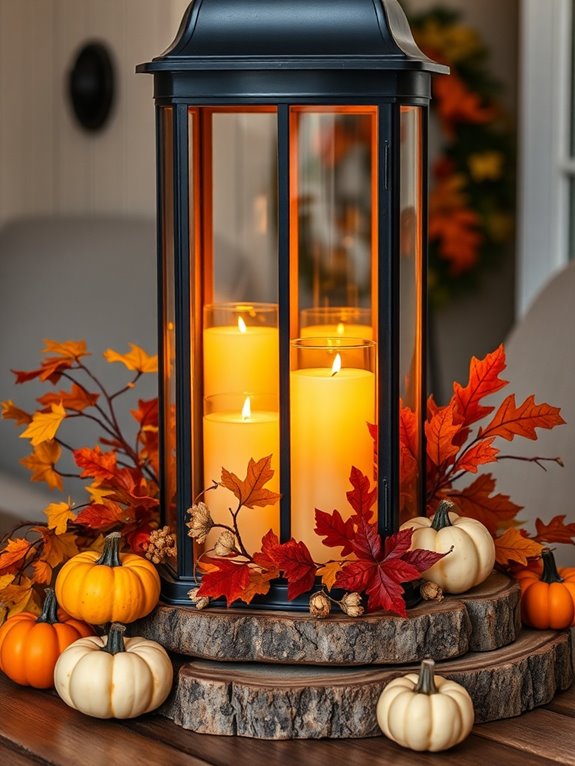 fall themed lantern decoration ideas