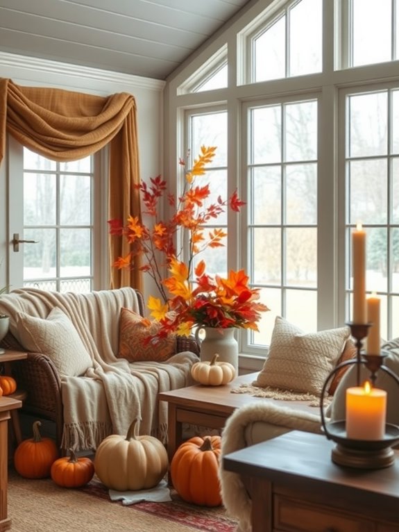 fall themed sunroom decorations