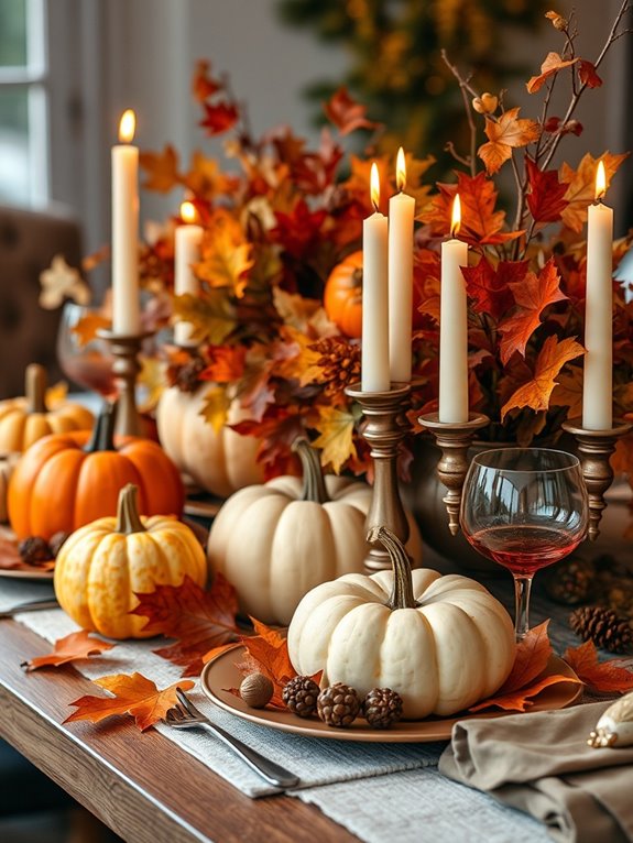 fall themed table setting ideas