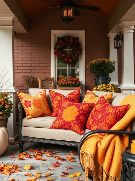 festive autumn pillow decor