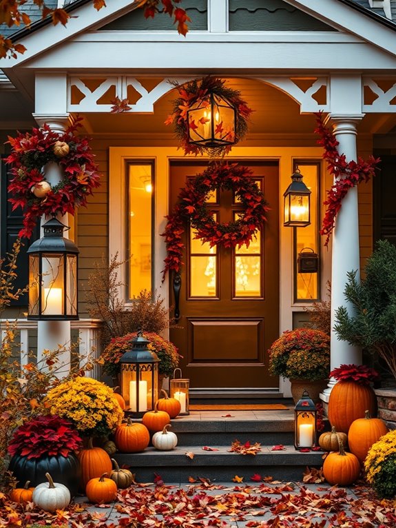 festive fall porch lanterns