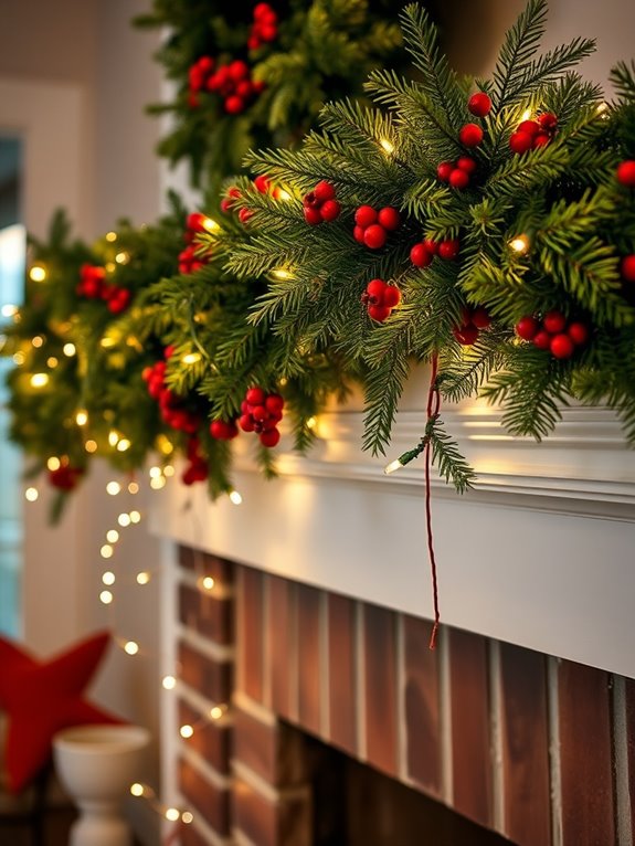 festive garland for chimney