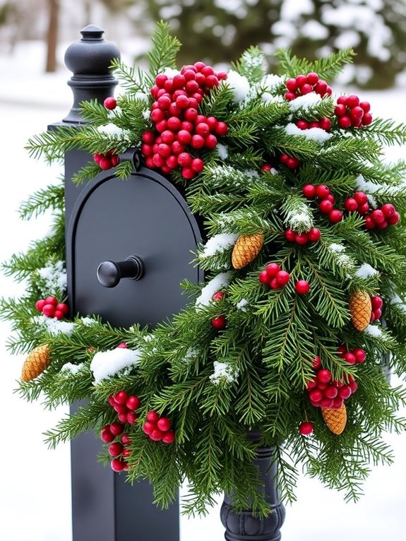 festive mailbox garland decoration