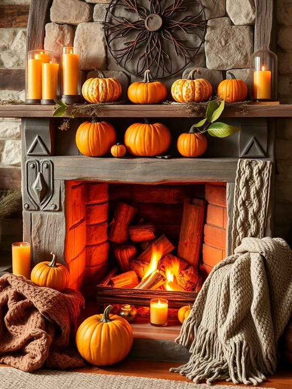 festive pumpkins and gourds