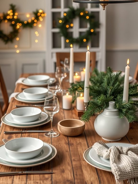 festive winter dinner table