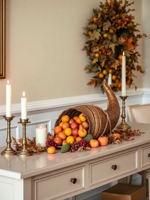 harvest themed decorative display