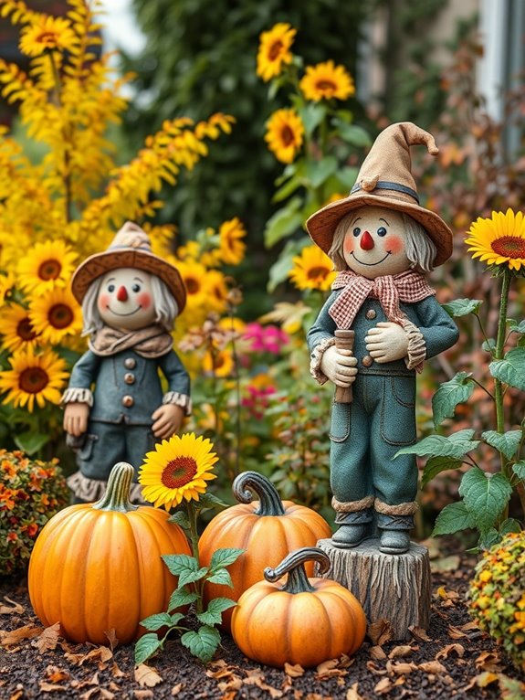 harvest themed garden statues