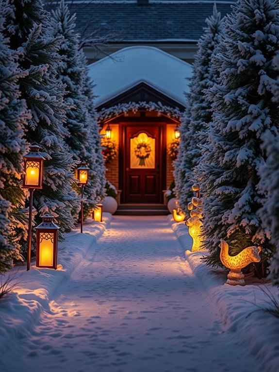 illuminated winter pathway decor