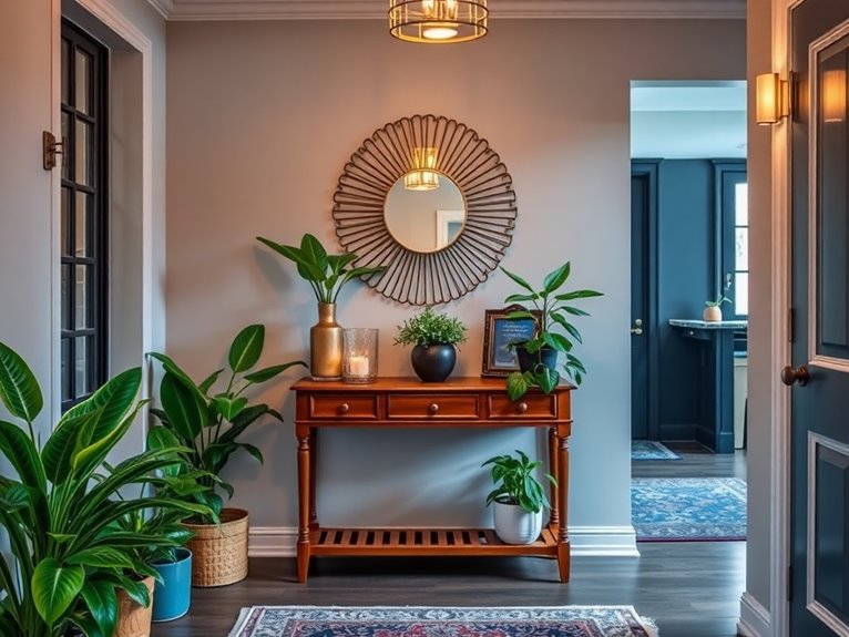indoor plants enhance entryway