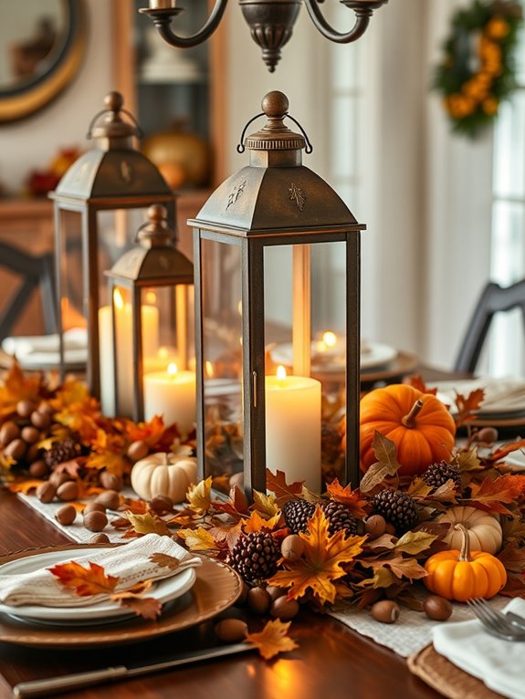 lanterns enhance dining table