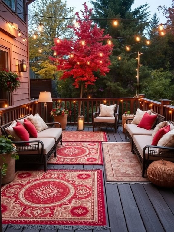 layer outdoor rugs stylishly