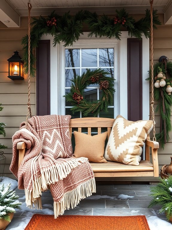 layered winter textile decor