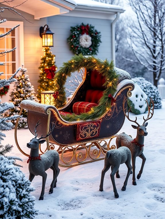 magical sleigh and reindeer