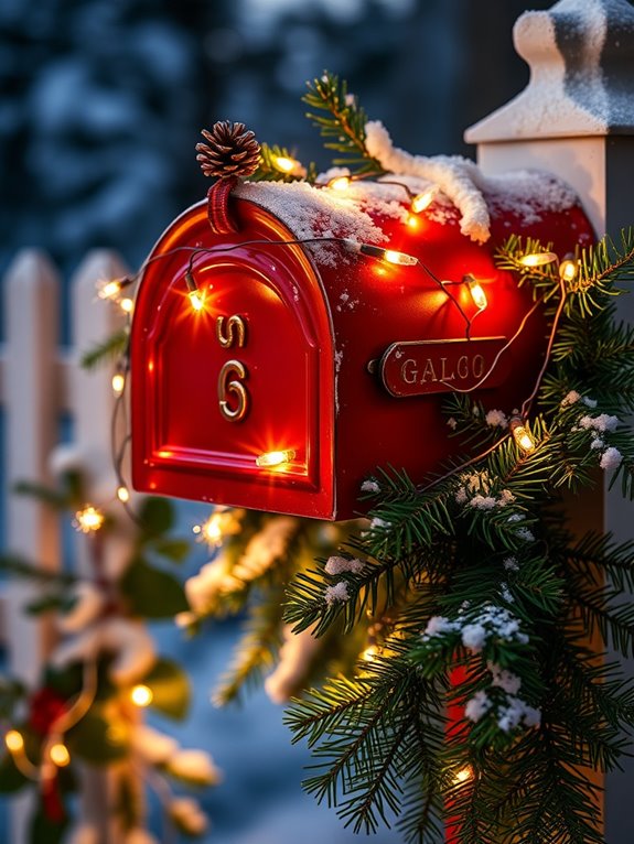 magical winter mailbox lights