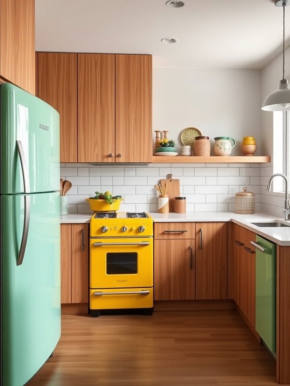 mid century appliance kitchen style