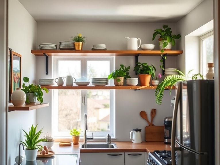 open shelving for airiness