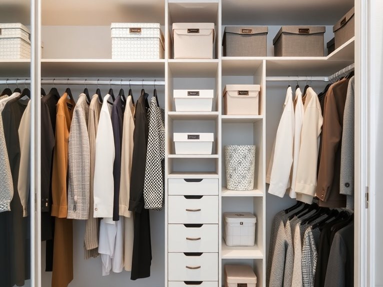 optimize closet with dividers