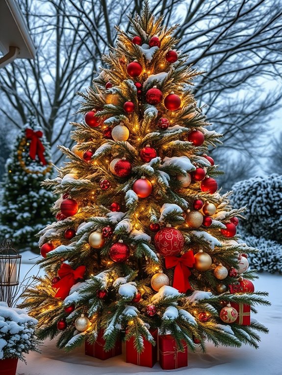 outdoor christmas tree decor